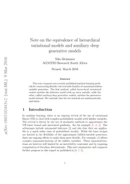 Note on the equivalence of hierarchical variational models and auxiliary
  deep generative models