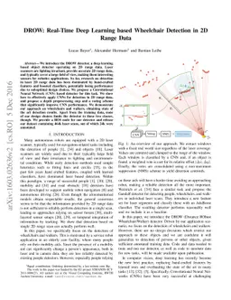 DROW: Real-Time Deep Learning based Wheelchair Detection in 2D Range
  Data
