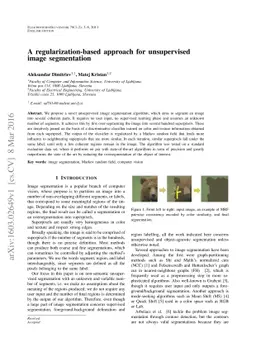 A regularization-based approach for unsupervised image segmentation