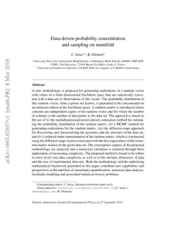 Data-driven probability concentration and sampling on manifold