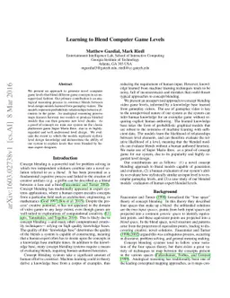 Learning to Blend Computer Game Levels