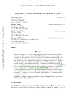 megaman: Manifold Learning with Millions of points