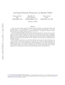 Ant-Inspired Density Estimation via Random Walks