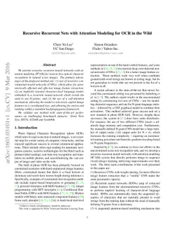 Recursive Recurrent Nets with Attention Modeling for OCR in the Wild