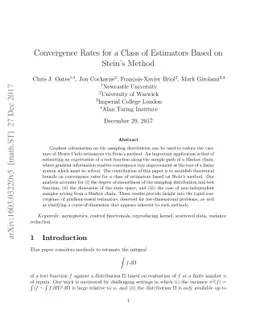 Convergence Rates for a Class of Estimators Based on Stein's Method