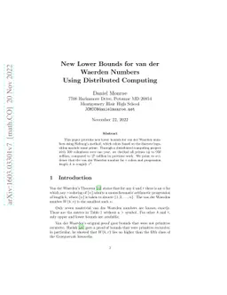 New Lower Bounds for van der Waerden Numbers Using Distributed Computing