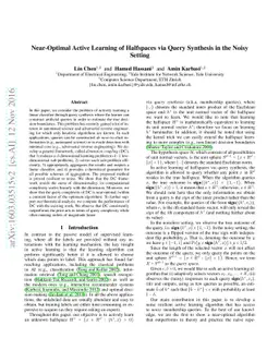 Near-Optimal Active Learning of Halfspaces via Query Synthesis in the
  Noisy Setting