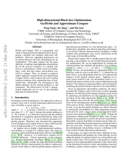 High-dimensional Black-box Optimization via Divide and Approximate
  Conquer