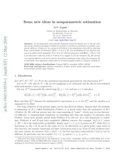 Some new ideas in nonparametric estimation