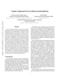 Template Adaptation for Face Verification and Identification
