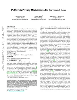 Pufferfish Privacy Mechanisms for Correlated Data