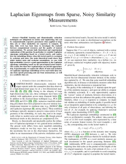 Laplacian Eigenmaps from Sparse, Noisy Similarity Measurements