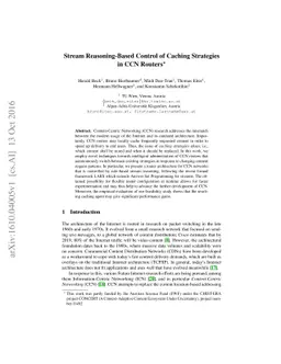 Stream Reasoning-Based Control of Caching Strategies in CCN Routers