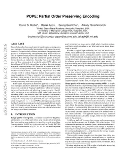 POPE: Partial Order Preserving Encoding