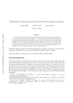 Estimation of linear operators from scattered impulse responses