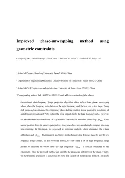 Improved phase-unwrapping method using geometric constraints