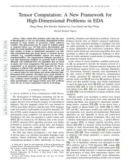 Tensor Computation: A New Framework for High-Dimensional Problems in EDA