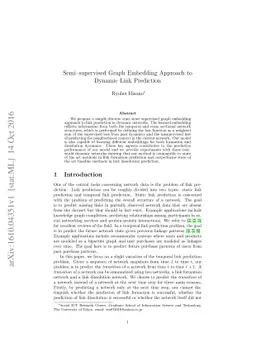 Semi-supervised Graph Embedding Approach to Dynamic Link Prediction