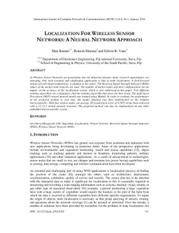 Localization for Wireless Sensor Networks: A Neural Network Approach