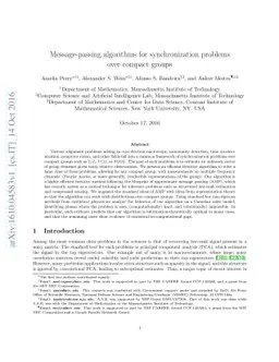 Message-passing algorithms for synchronization problems over compact
  groups