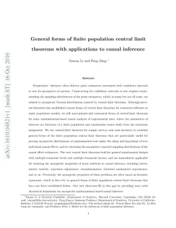 General forms of finite population central limit theorems with
  applications to causal inference