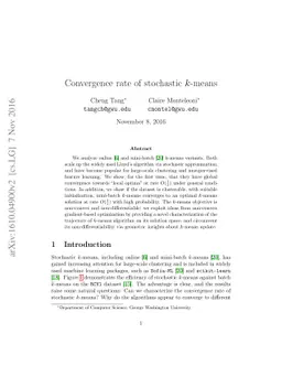 Convergence rate of stochastic k-means