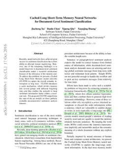 Cached Long Short-Term Memory Neural Networks for Document-Level
  Sentiment Classification