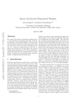 Sparse Accelerated Exponential Weights