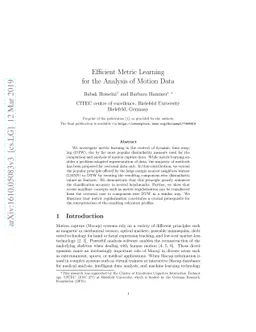 Efficient Metric Learning for the Analysis of Motion Data