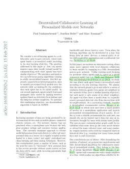 Decentralized Collaborative Learning of Personalized Models over
  Networks