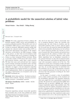 A probabilistic model for the numerical solution of initial value
  problems
