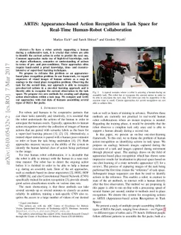 ARTiS: Appearance-based Action Recognition in Task Space for Real-Time
  Human-Robot Collaboration