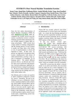 SYSTRAN's Pure Neural Machine Translation Systems