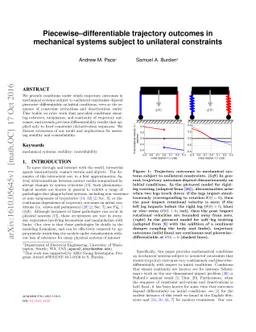 Piecewise-differentiable trajectory outcomes in mechanical systems
  subject to unilateral constraints