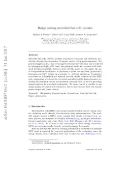 Design Mining Microbial Fuel Cell Cascades