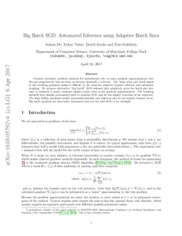 Big Batch SGD: Automated Inference using Adaptive Batch Sizes
