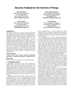 Security Testbed for the Internet of Things