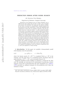 Prediction error after model search