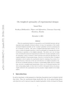 On weighted optimality of experimental designs
