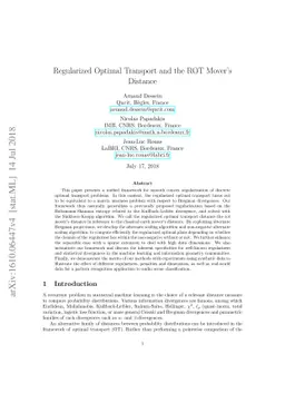 Regularized Optimal Transport and the Rot Mover's Distance