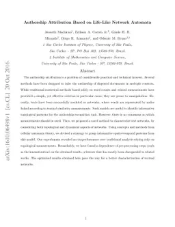 Authorship Attribution Based on Life-Like Network Automata
