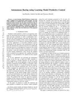 Autonomous Racing using Learning Model Predictive Control