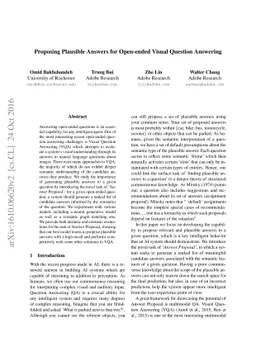 Proposing Plausible Answers for Open-ended Visual Question Answering