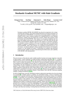 Stochastic Gradient MCMC with Stale Gradients