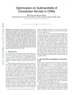 Optimization on Submanifolds of Convolution Kernels in CNNs