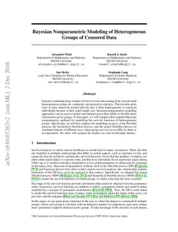 Bayesian Nonparametric Modeling of Heterogeneous Groups of Censored Data