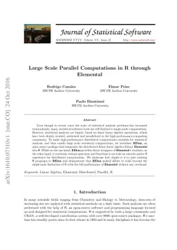 Large Scale Parallel Computations in R through Elemental