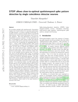 STDP allows close-to-optimal spatiotemporal spike pattern detection by
  single coincidence detector neurons