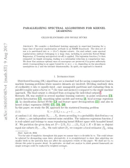 Parallelizing Spectral Algorithms for Kernel Learning