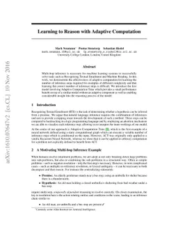 Learning to Reason With Adaptive Computation